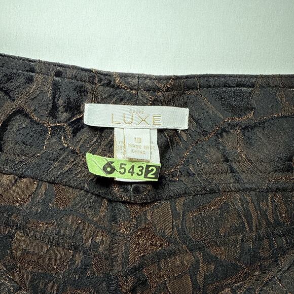 VTG Cache Luxe Pants 10 Trousers Animal Print Black Brown Embossed Wide Leg EUC - Picture 3 of 12
